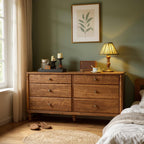 Zeo Vintage Chest of Drawer Solid Wood 6 Drawers - chest of drawers