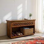 Natural Hand Carved Shoe Rack