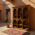 Book Shelf Arch Hand Carving Solid Wood - bookrack