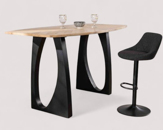 Stylish dining table and chairs set for 4 in a modern dining room, featuring sleek metal table legs and comfortable seating.