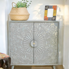 Mina Hand Carving Two Door Cabinet - Living Furn India