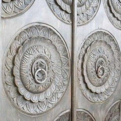 Carved 2 Door Cabinet