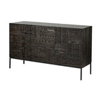 Black textured sideboard on a white background