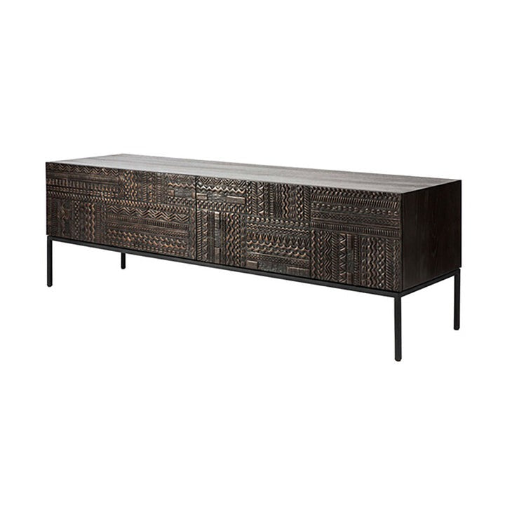 Tabwa TV Unit & Media Console | Handcrafted Wooden Entertainment Center by Living Furn India