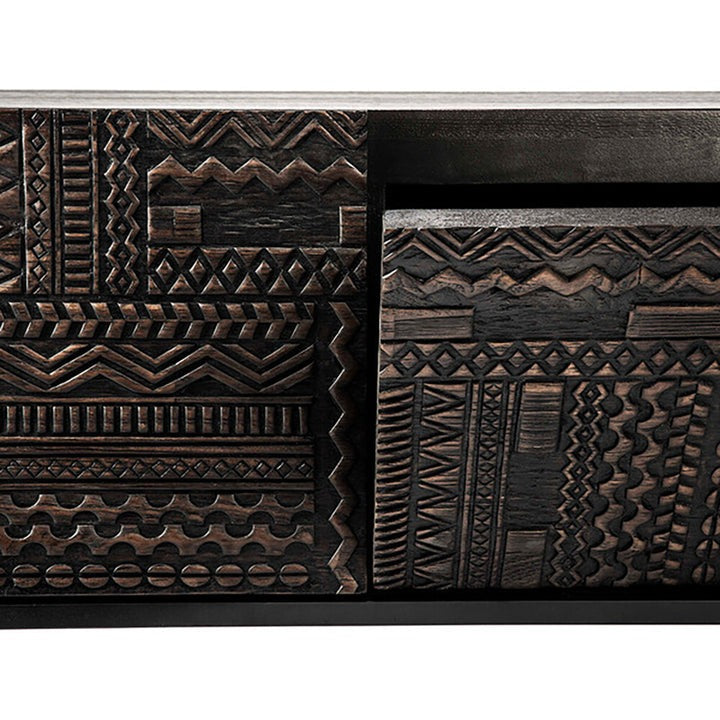 Tabwa TV Unit & Media Console | Handcrafted Wooden Entertainment Center by Living Furn India
