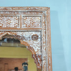 hand carved mirror, mango wood mirror, rustic white mirror, distressed white mirror, large mirror, oversized mirror, full length mirror, wall mirror, mehrab arch mirror, arched mirror, jali lattice mirror, entryway mirror, dressing mirror, decorative mirror, indian furniture, handmade mirror, artisan made mirror, premium wood mirror, quality mirror, durable mirror, sturdy mirror, timeless mirror, elegant mirror, statement mirror, ornate mirror, unique mirror, sculptural mirror, focal piece mirror, handcraft