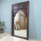 hand carved mirror, mango wood mirror, rustic white mirror, distressed white mirror, large mirror, oversized mirror, full length mirror, wall mirror, mehrab arch mirror, arched mirror, jali lattice mirror, entryway mirror, dressing mirror, decorative mirror, indian furniture, handmade mirror, artisan made mirror, premium wood mirror, quality mirror, durable mirror, sturdy mirror, timeless mirror, elegant mirror, statement mirror, ornate mirror, unique mirror, sculptural mirror, focal piece mirror, handcraft