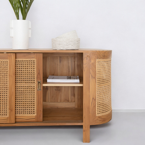 Rattan & Solid Wood Cabinet