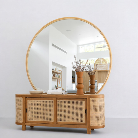 Rattan & Solid Wood Cabinet