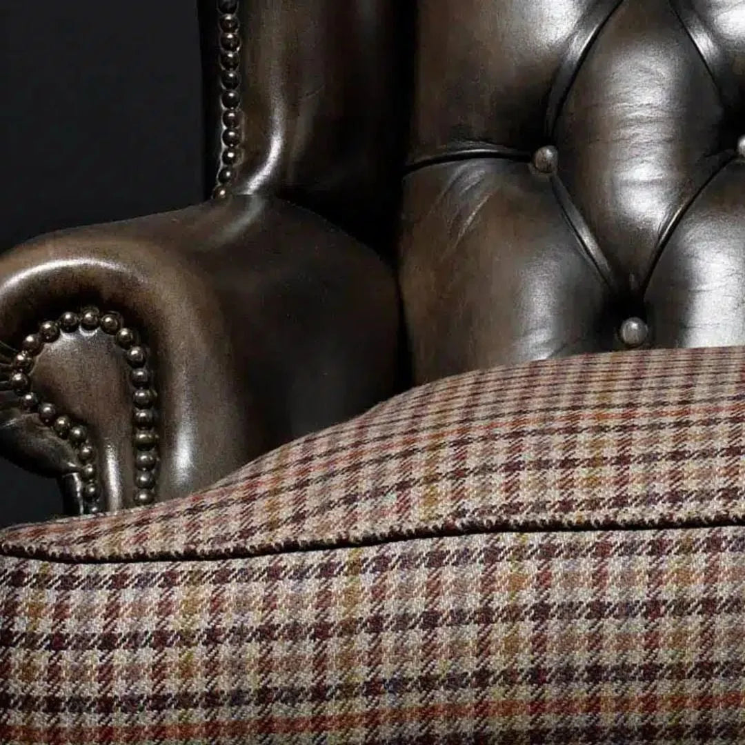 Victorian Sovereign Chesterfield Leather Chair – Handcrafted Brown Elegance by Living Furn India