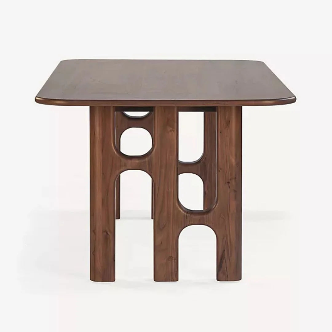 Acacia Grandeur 8-Seater Natural Wood Dining Table – Handcrafted by Living Furn India