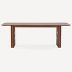 Acacia Grandeur 8-Seater Natural Wood Dining Table – Handcrafted by Living Furn India