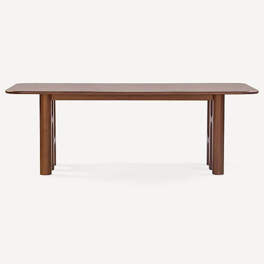 Acacia Grandeur 8-Seater Natural Wood Dining Table – Handcrafted by Living Furn India