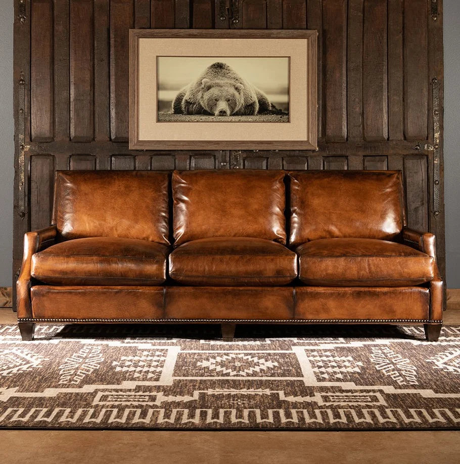 Presidio Marshal Buffalo Leather 3-Seater Sofa – Supreme Comfort by Living Furn India