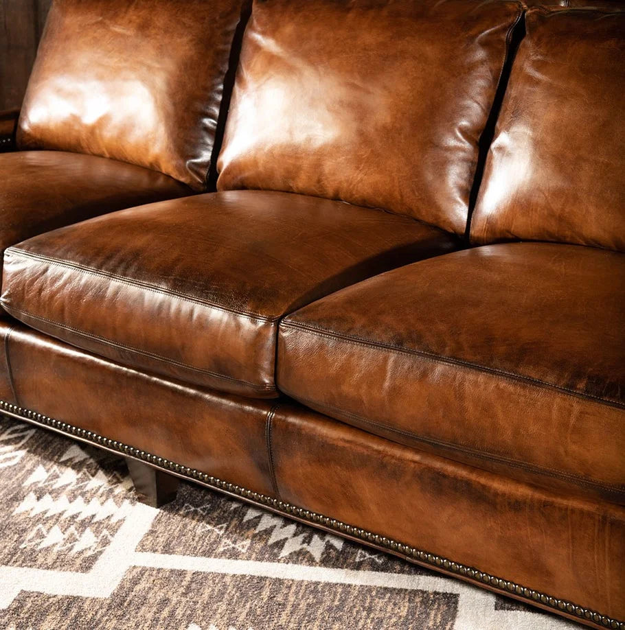 Presidio Marshal Buffalo Leather 3-Seater Sofa – Supreme Comfort by Living Furn India