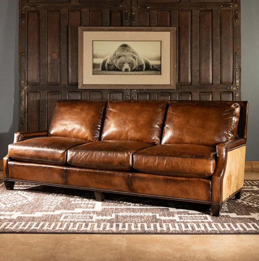 Presidio Marshal Buffalo Leather 3-Seater Sofa – Supreme Comfort by Living Furn India