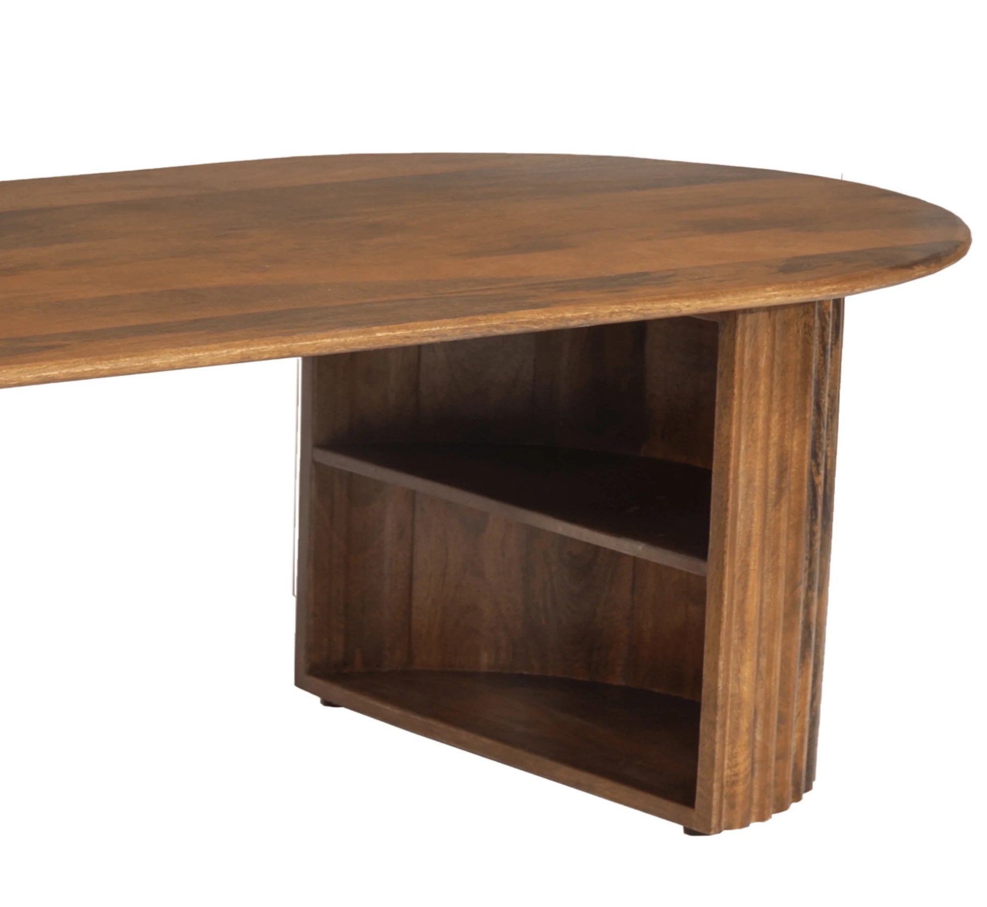 Solid Mango Wood Center Table – Walnut & Honey Finish Options, Handcrafted by Living Furn India