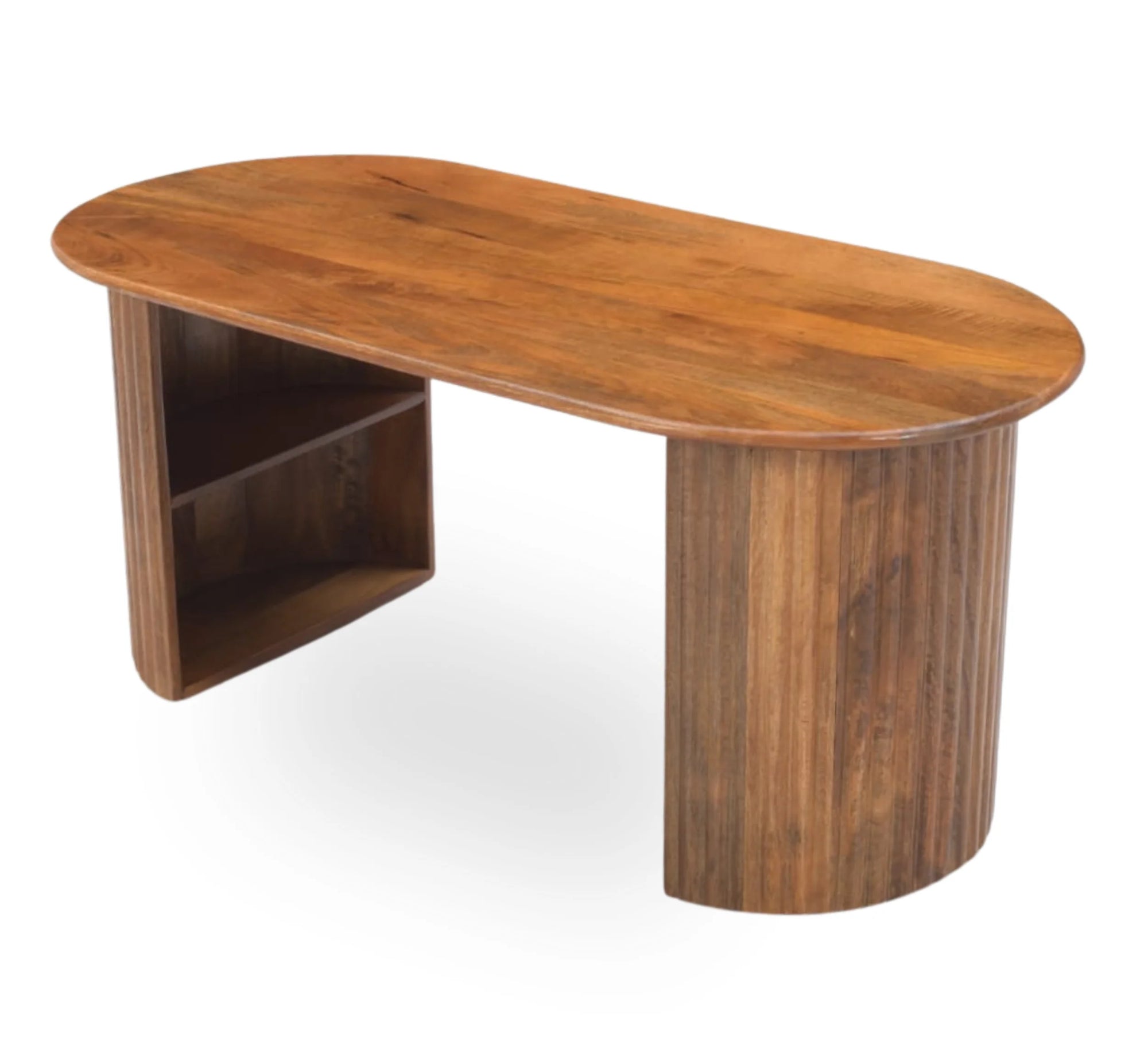 Solid Mango Wood Center Table – Walnut & Honey Finish Options, Handcrafted by Living Furn India
