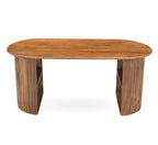 Solid Mango Wood Center Table – Walnut & Honey Finish Options, Handcrafted by Living Furn India