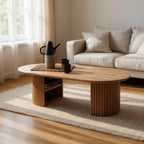 Solid Mango Wood Center Table – Walnut & Honey Finish Options, Handcrafted by Living Furn India