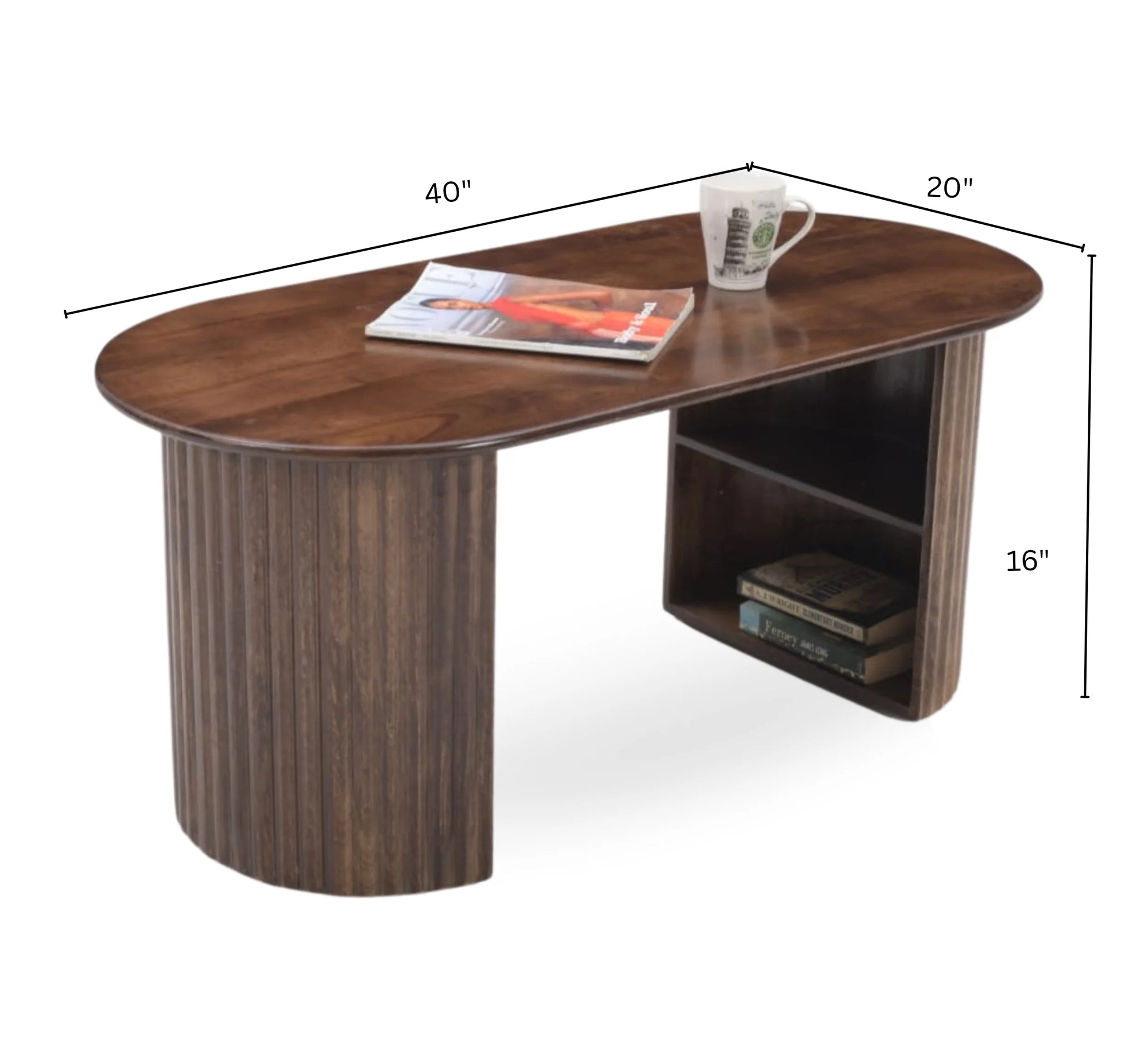 Solid Mango Wood Center Table – Walnut & Honey Finish Options, Handcrafted by Living Furn India