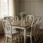 Parisienne Blanc French Distressed Solid Mango Wood Dining Set – 4, 6, 8 Seater by Living Furn India