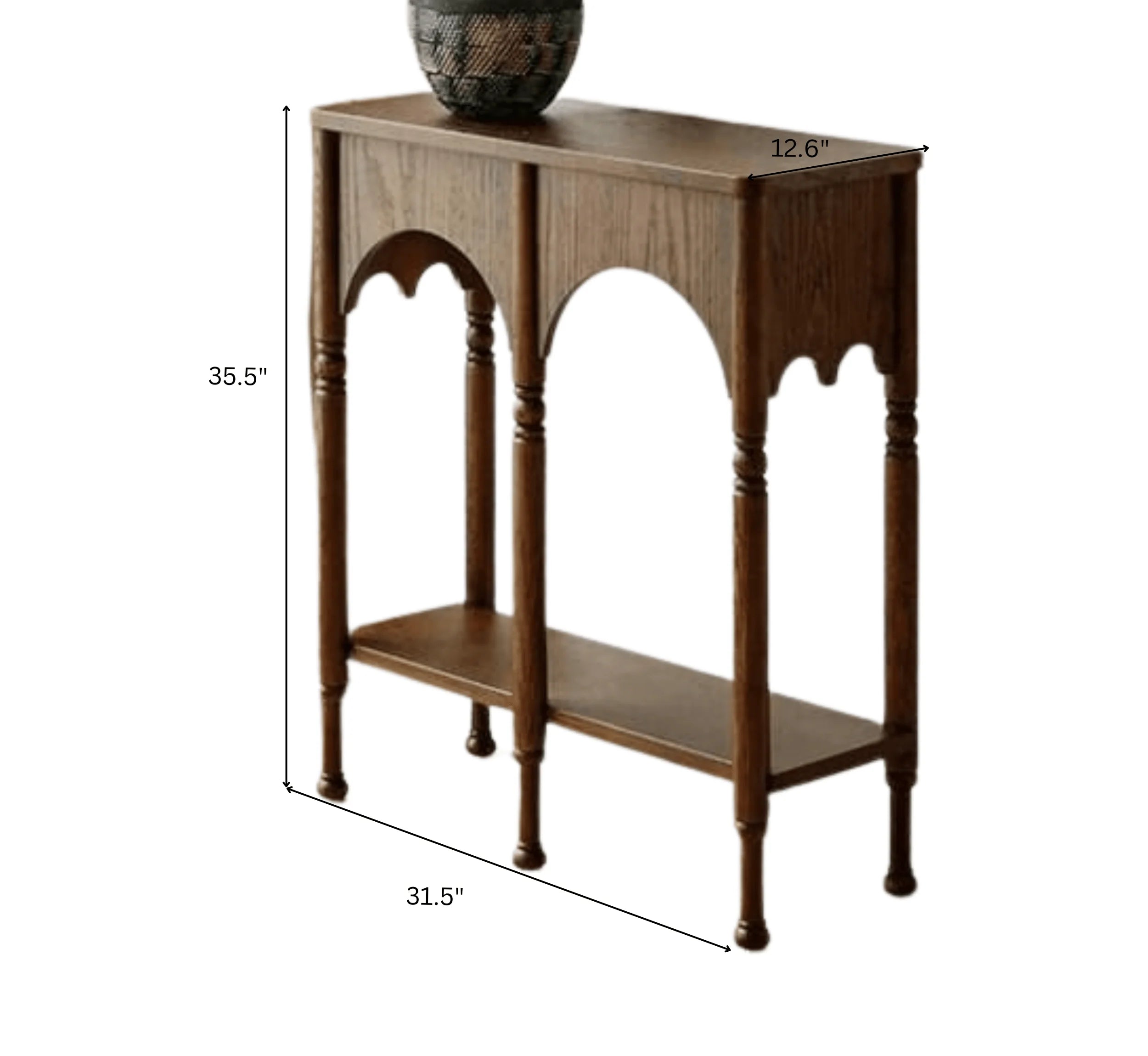 Elevare Chestnut Solid Mango Wood Console Table – Handcrafted Hallway Accent by Living Furn India