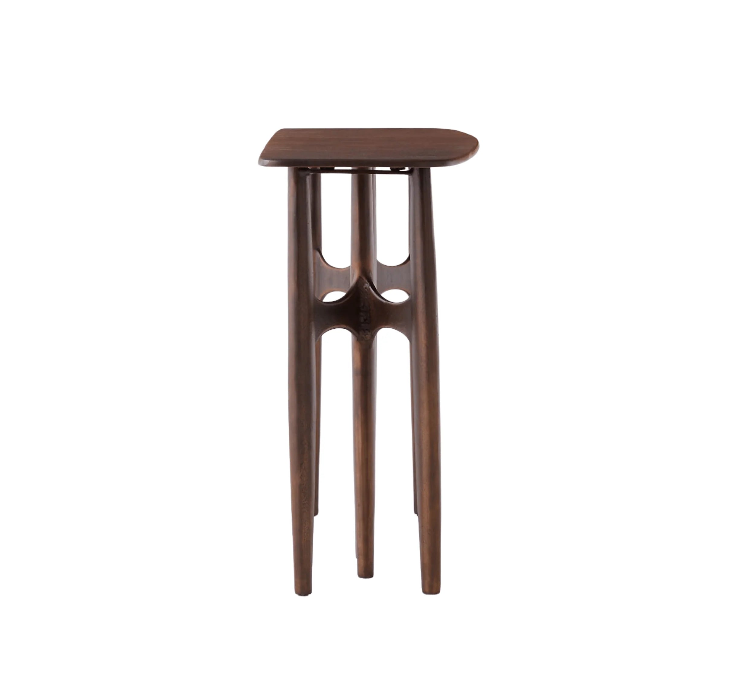 UrbanMoss Solid Mango Wood Console Table – Dark Walnut Finish, Handcrafted by Living Furn India