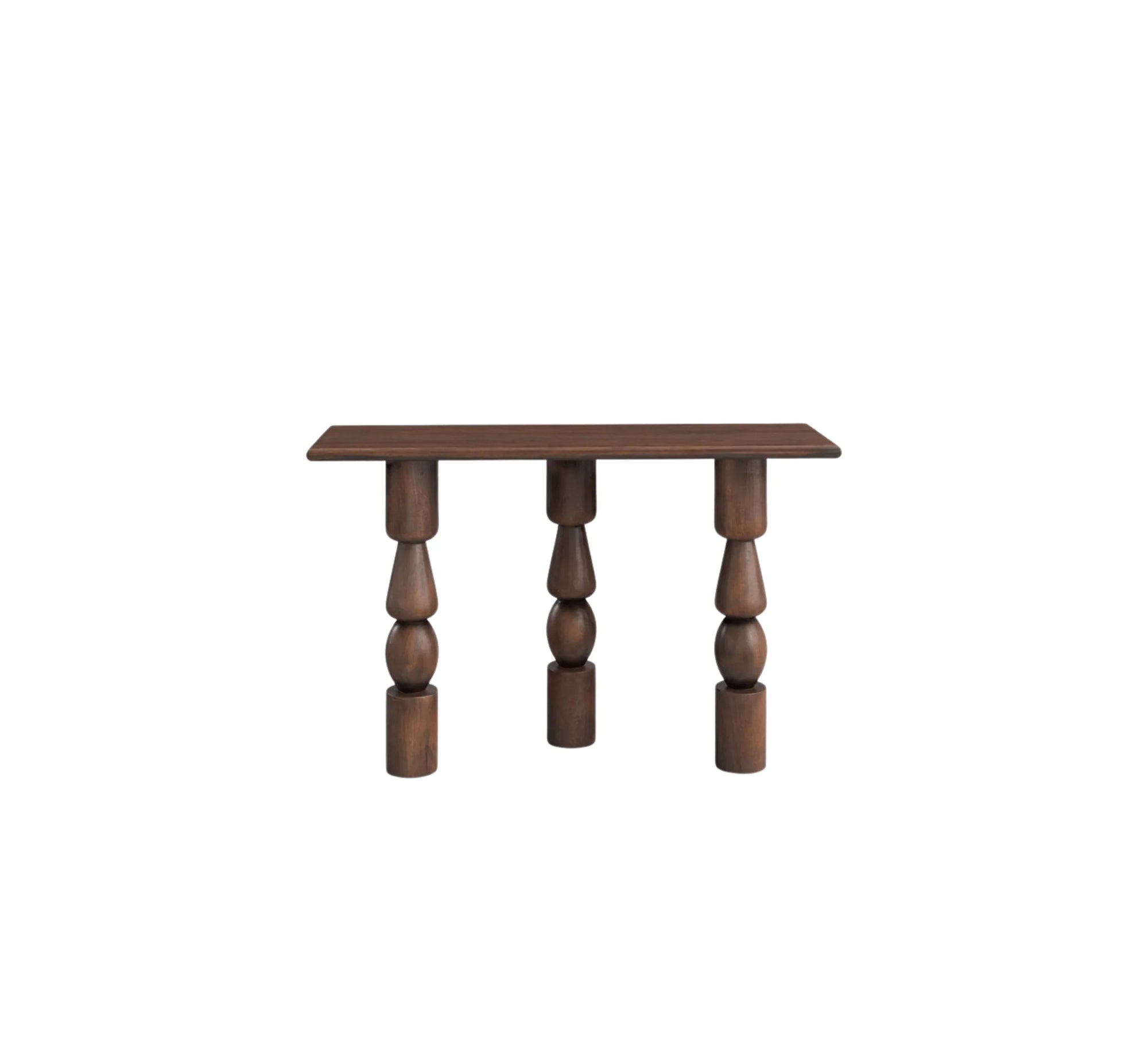 VerveLine Solid Mango Wood Console Table – Chestnut Finish, Handcrafted Entryway Accent by Living Furn India