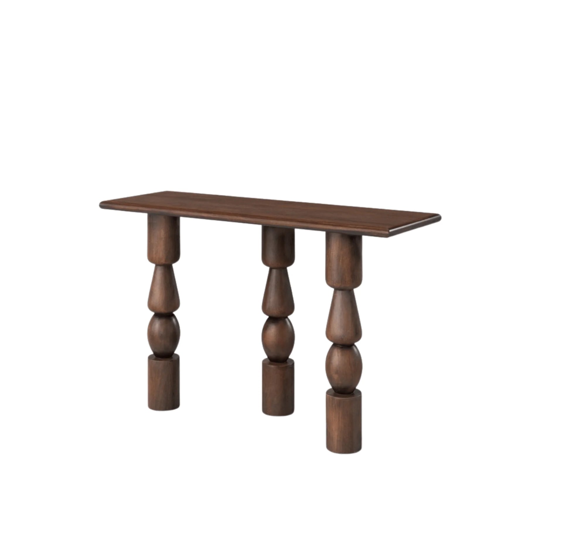 VerveLine Solid Mango Wood Console Table – Chestnut Finish, Handcrafted Entryway Accent by Living Furn India