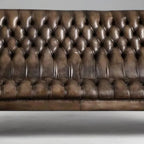 Aristo Slate Hand-Tufted Leather 3-Seater Sofa – Luxury by Living Furn India
