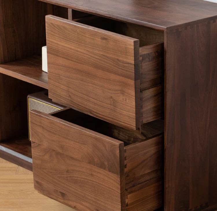 The Desert Bloom Sideboard | Handcrafted Walnut Finish Storage Console | 200x38x80 cm