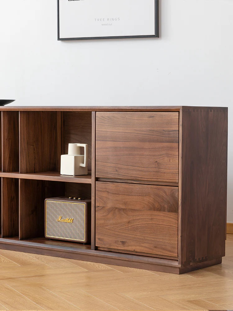 The Desert Bloom Sideboard | Handcrafted Walnut Finish Storage Console | 200x38x80 cm