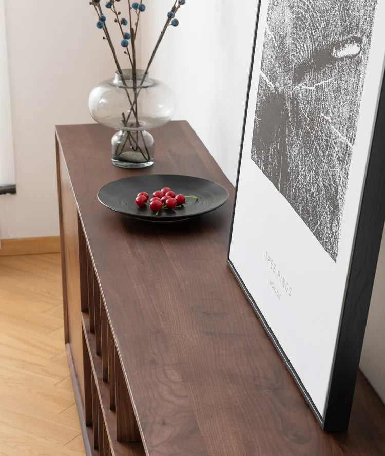 The Desert Bloom Sideboard | Handcrafted Walnut Finish Storage Console | 200x38x80 cm