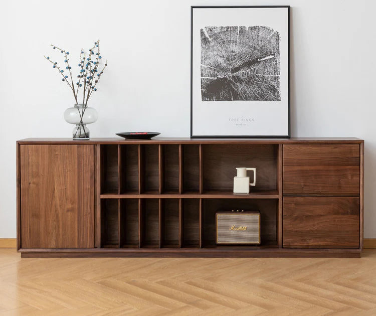 The Desert Bloom Sideboard | Handcrafted Walnut Finish Storage Console | 200x38x80 cm