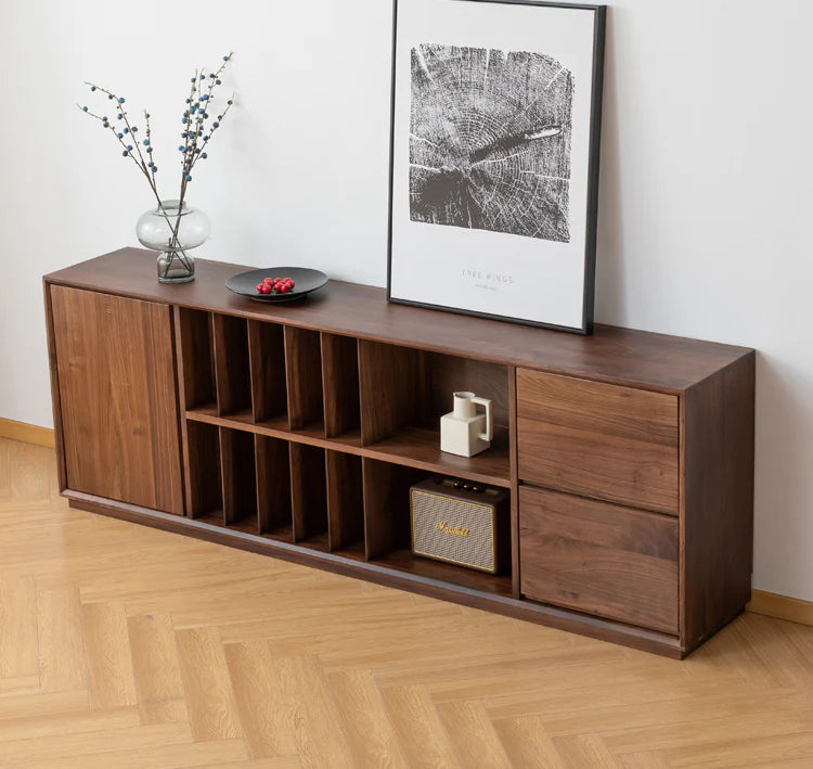 The Desert Bloom Sideboard | Handcrafted Walnut Finish Storage Console | 200x38x80 cm