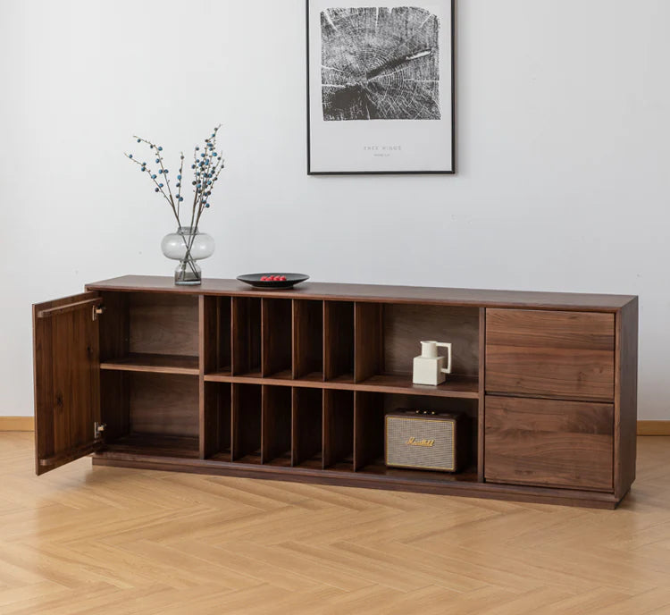 The Desert Bloom Sideboard | Handcrafted Walnut Finish Storage Console | 200x38x80 cm