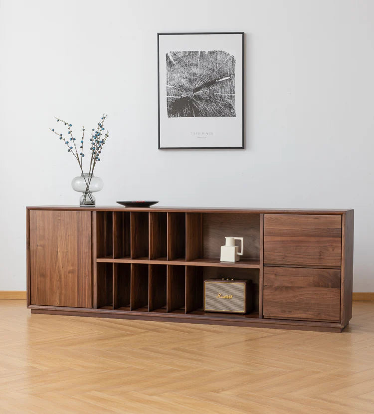 The Desert Bloom Sideboard | Handcrafted Walnut Finish Storage Console | 200x38x80 cm