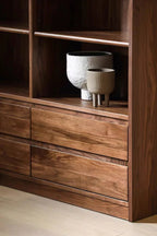 The Royal Scholar Bookcase | Handcrafted Walnut Finish Bookshelf | 120x35x200 cm
