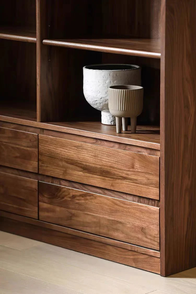 The Royal Scholar Bookcase | Handcrafted Walnut Finish Bookshelf | 120x35x200 cm