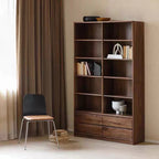 The Royal Scholar Bookcase | Handcrafted Walnut Finish Bookshelf | 120x35x200 cm