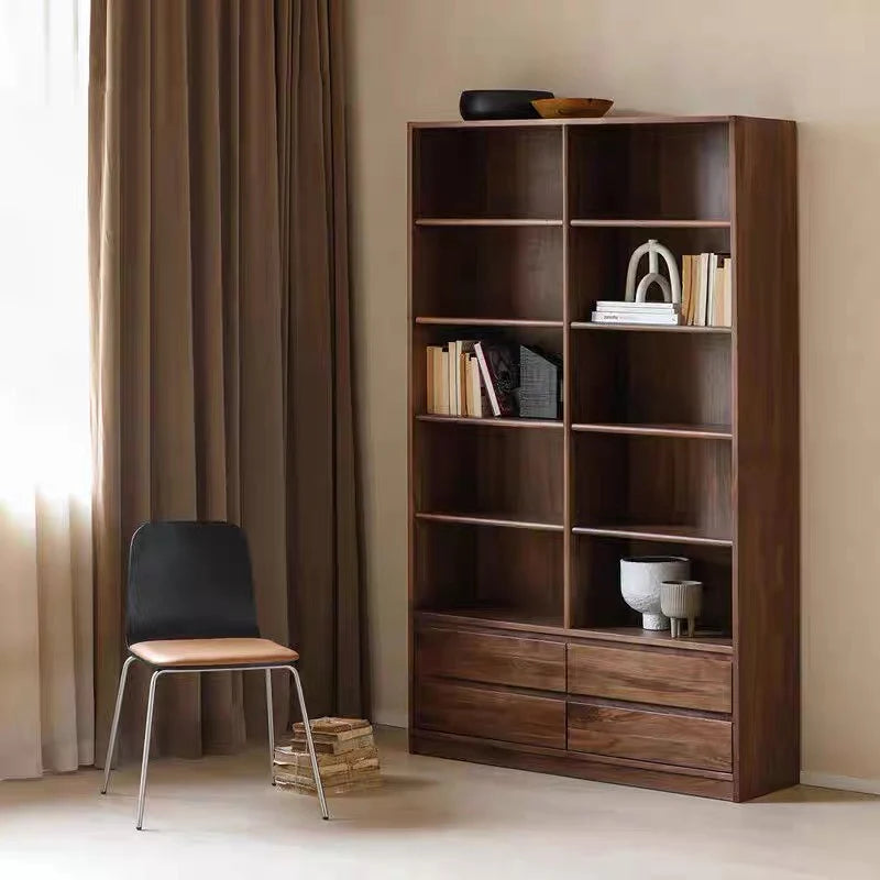 The Royal Scholar Bookcase | Handcrafted Walnut Finish Bookshelf | 120x35x200 cm