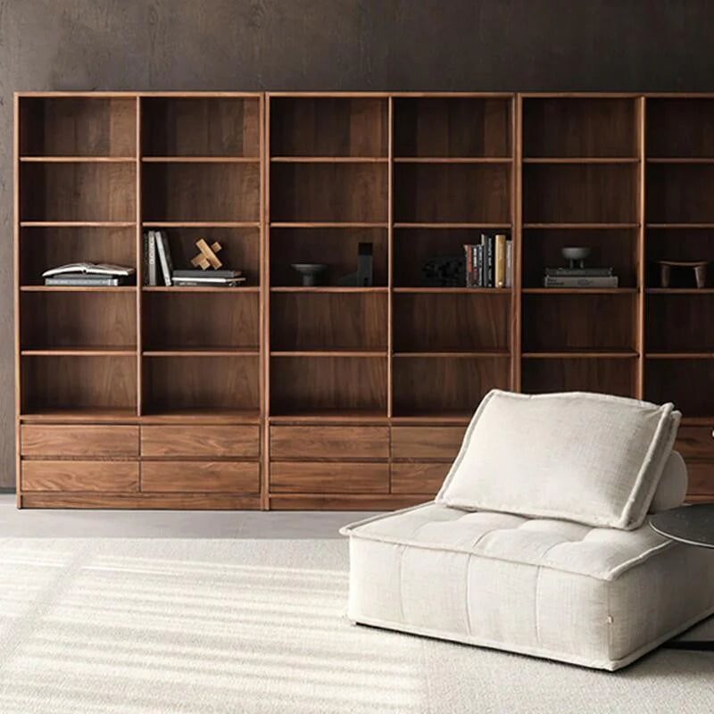 The Royal Scholar Bookcase | Handcrafted Walnut Finish Bookshelf | 120x35x200 cm