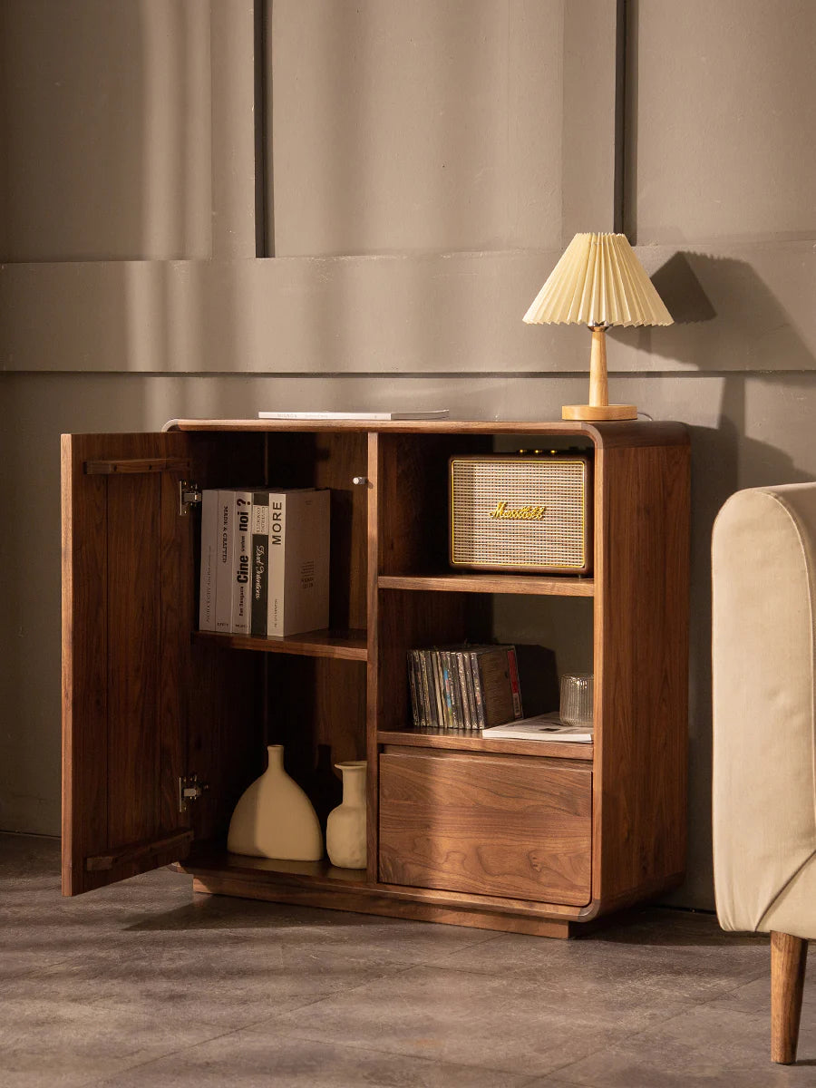The Jaipur Alcove Cabinet | Handcrafted Walnut Finish Storage Unit | 85x30x80 cm