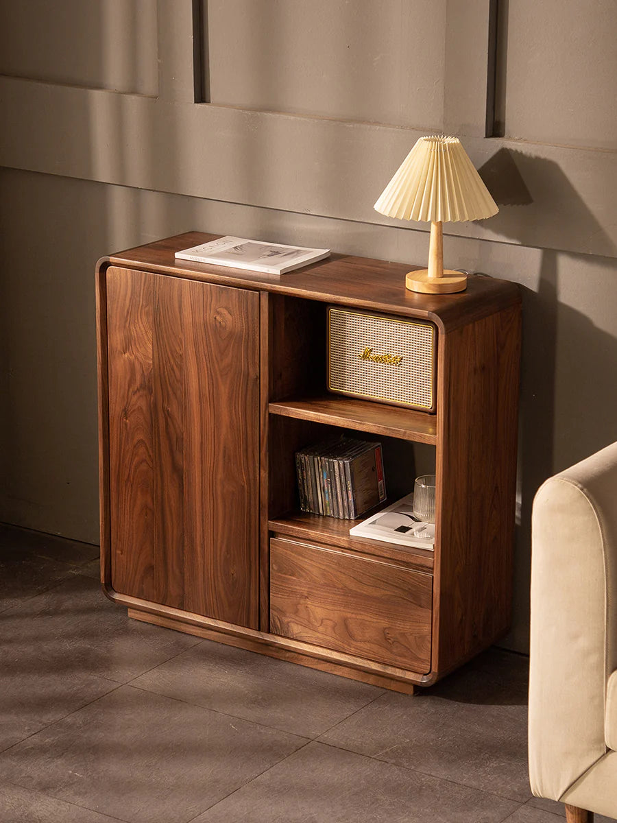 The Jaipur Alcove Cabinet | Handcrafted Walnut Finish Storage Unit | 85x30x80 cm