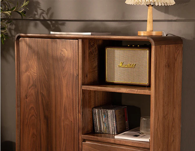 The Jaipur Alcove Cabinet | Handcrafted Walnut Finish Storage Unit | 85x30x80 cm