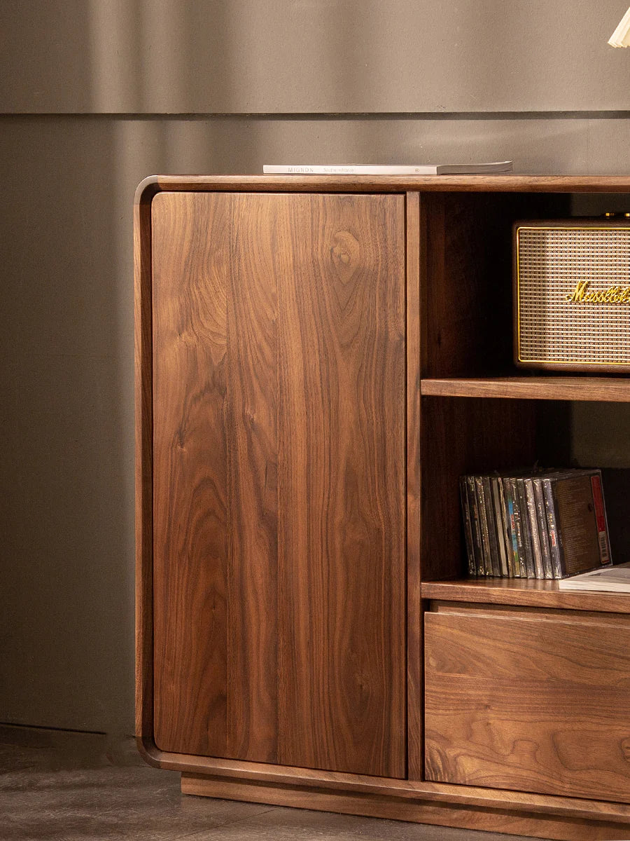 The Jaipur Alcove Cabinet | Handcrafted Walnut Finish Storage Unit | 85x30x80 cm