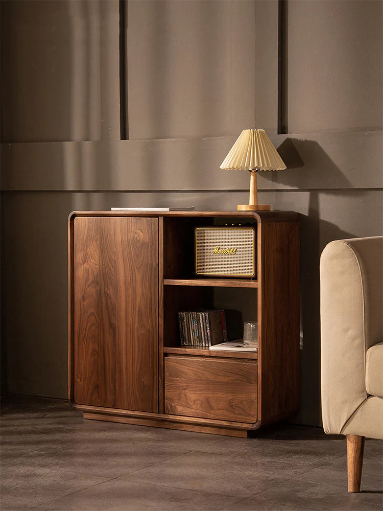 The Jaipur Alcove Cabinet | Handcrafted Walnut Finish Storage Unit | 85x30x80 cm