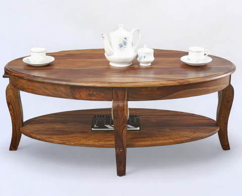 farmhouse coffee table/natural wood coffee table/Shelburne Round Coffee Table Solid Wood