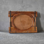 Antique Hand-Carved Wooden Oval Mirror
